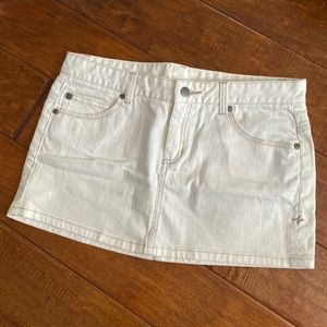 Hurley Ivory White Jean Mini Skirt